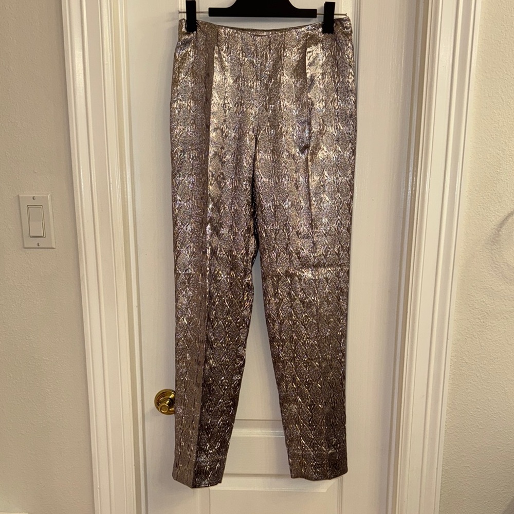 Prada Silver Metallic Pants